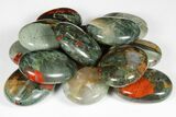 1.7" Polished Bloodstone (Heliotrope) Pocket Stones - Photo 3